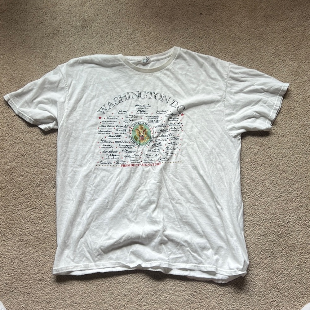 White Washington DC graphic tee